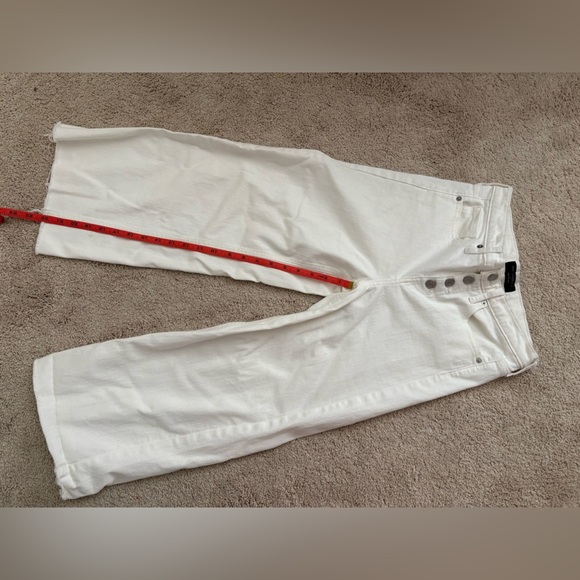 Banana Republic Women's High Waisted Wide Leg Crop Jeans White 26/2 - Picture 5 of 5